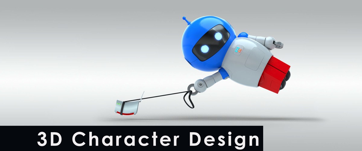3D Rendering eines kleinen Roboter Characters