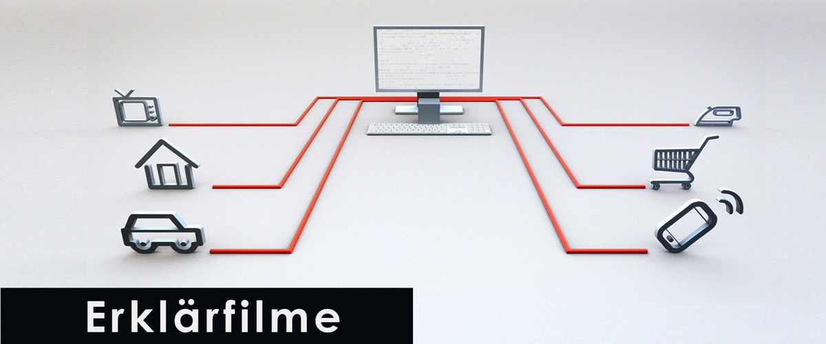 Standbild aus einem Erklärfilm. Eine Symbolische Darstellung von vernetzten Technologien.