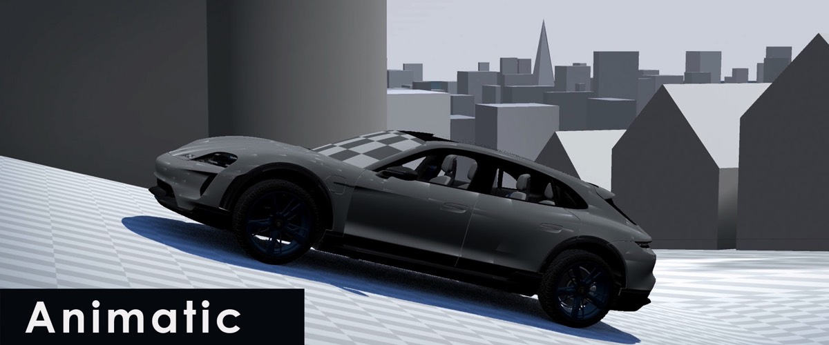 Als Vorschau gerendertes 3D Bild eines Porsche